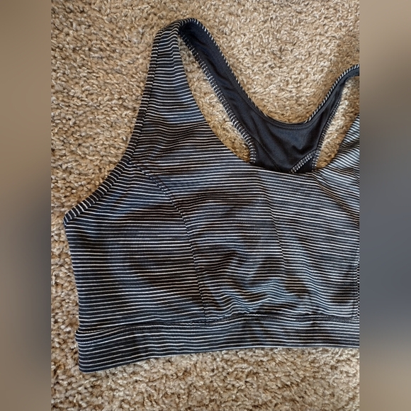 Tek Gear Black and Gray Striped Sports Bra - Picture 3 of 11